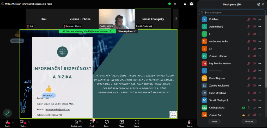 Snimka obrazovky 2026 09 29 170116 | Online Webinár: Informačná bezpečnosť a riziká